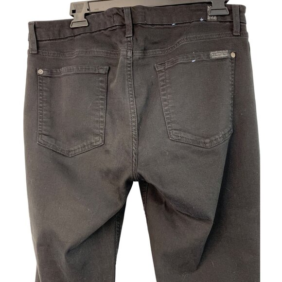 7 For All Mankind B(air) Black Skinny Jeans Womens Size 32 Raw Hem Crop GUC 8110 - Picture 4 of 10